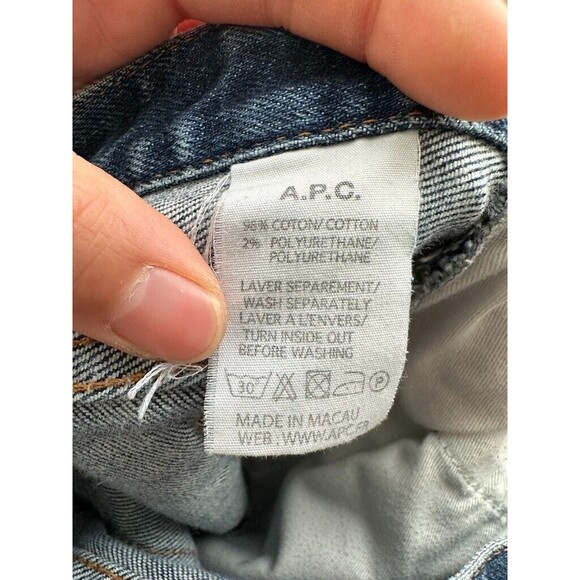 APC Petit Standard Jean Droit Etroit Button Fly Blue Tapered Leg Jeans Size 31 - Picture 8 of 8